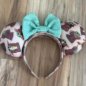 Green Bow Ears Headband with Character Print